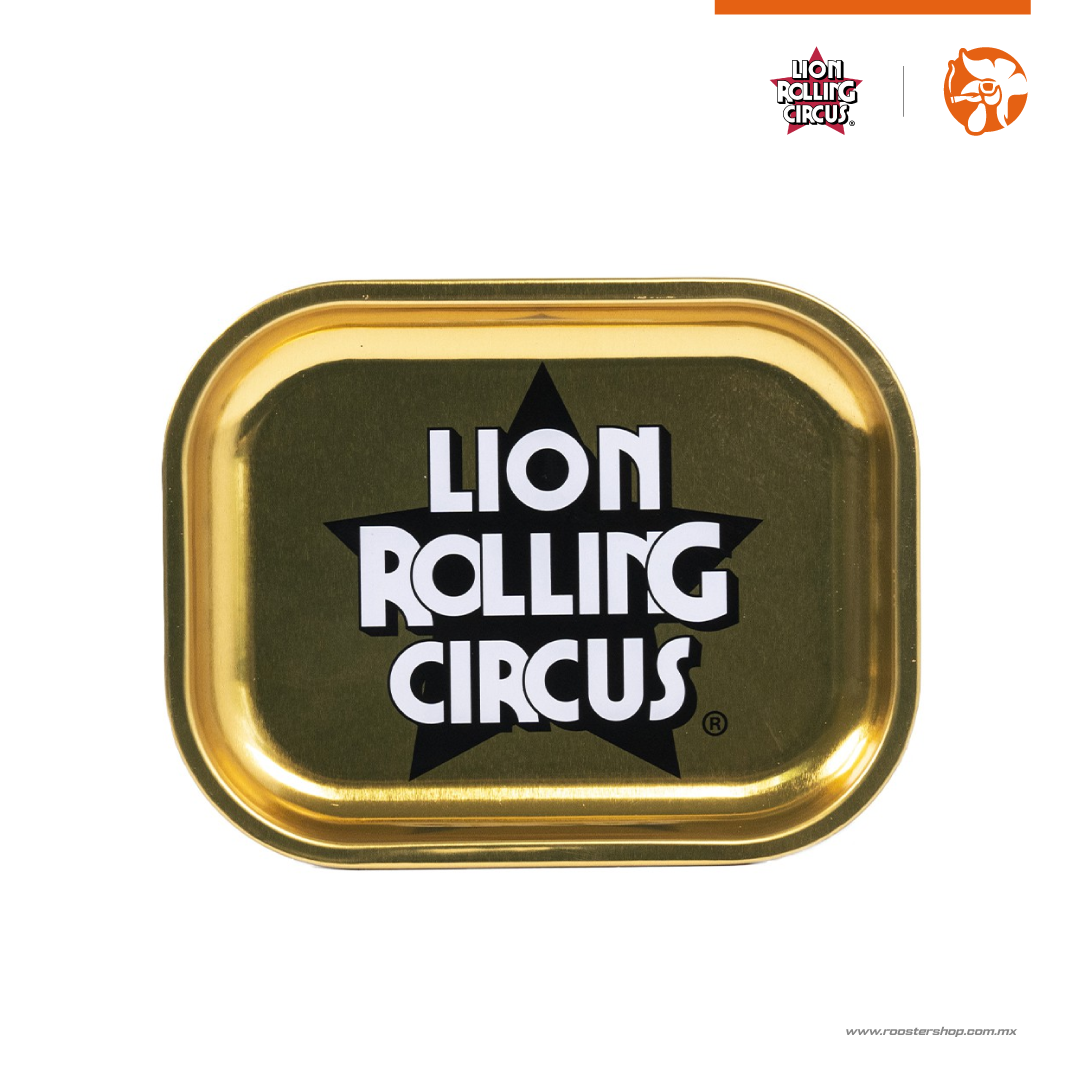 Lion rolling circus charola tray chica small oro dorada gold logo original