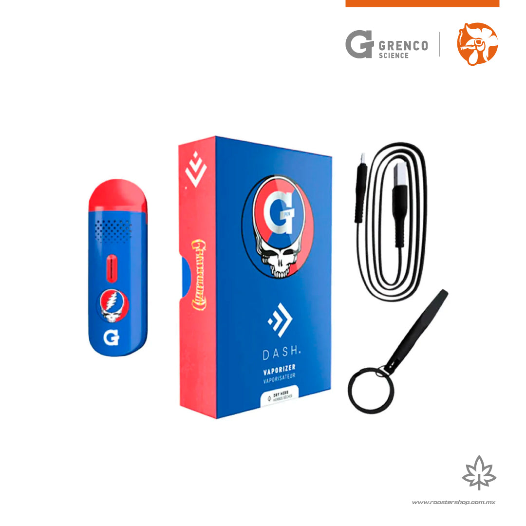G Pen Dash x Grateful Dead vaporizador herbal dry herb vaporizer azul rojo blue red nuevo new original grenco science