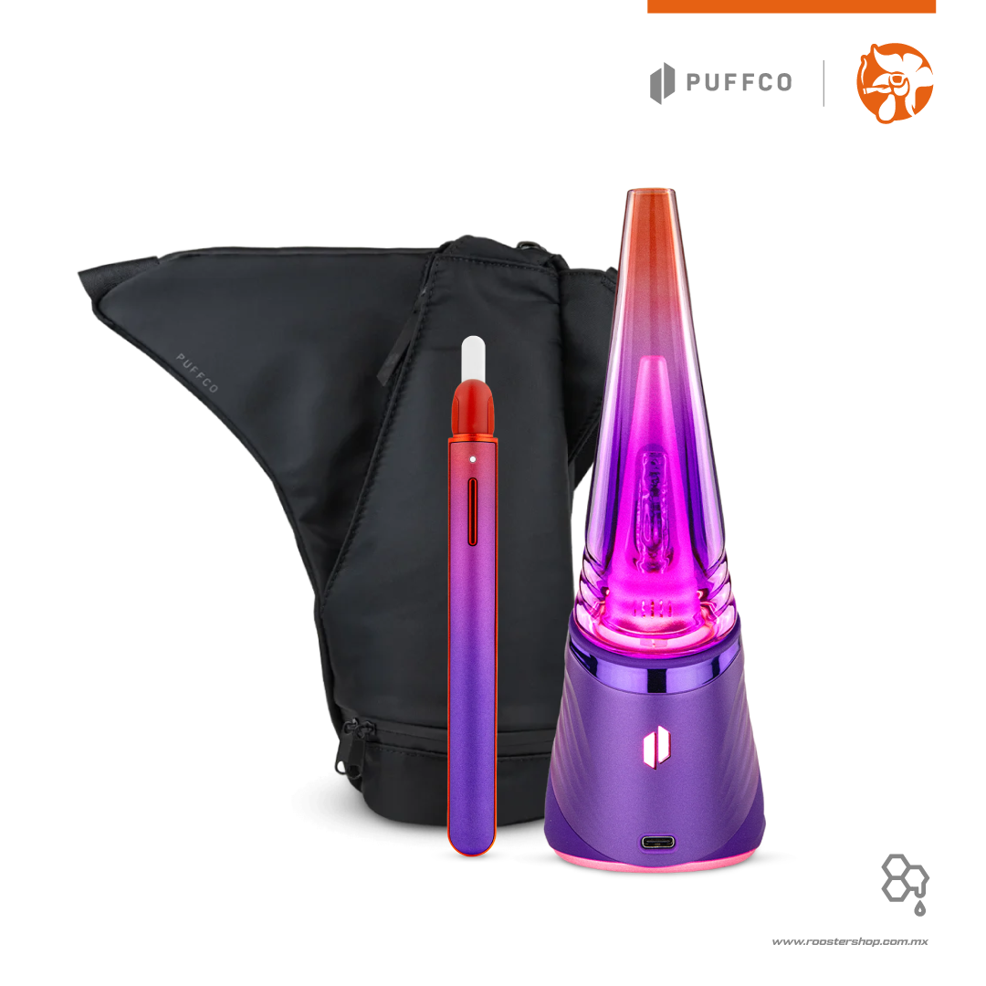 new peak pro plasma edition purple morado extractos wax ceras nuevo original vape vapo vaporizer vaporizador bubbler puffco mexico hot knife cuchillo caliente dab dabbing  bundle kit set journey bag bolso de viaje onyx negro black