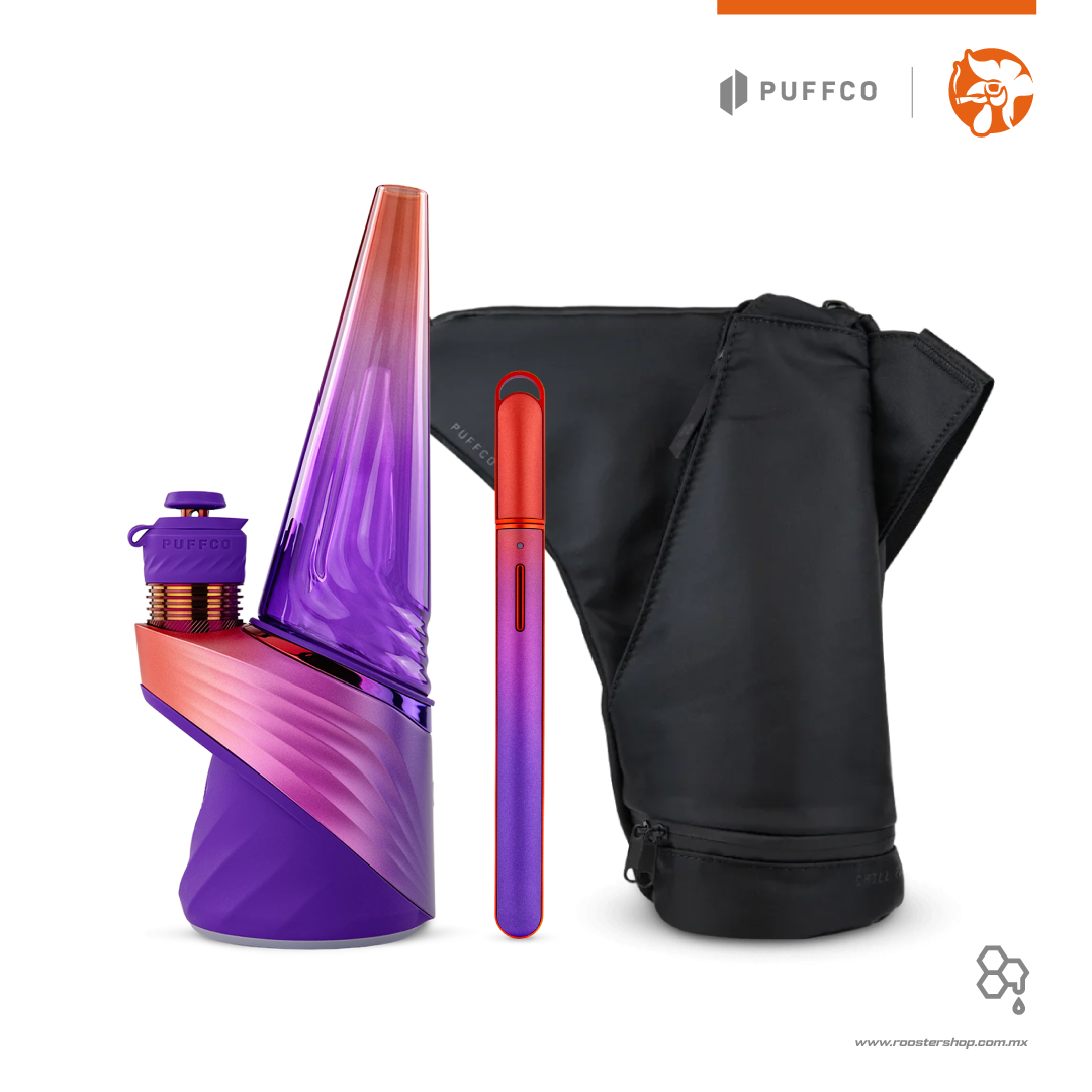 new peak pro plasma edition purple morado extractos wax ceras nuevo original vape vapo vaporizer vaporizador bubbler puffco mexico hot knife cuchillo caliente dab dabbing  bundle kit set journey bag bolso de viaje onyx negro black