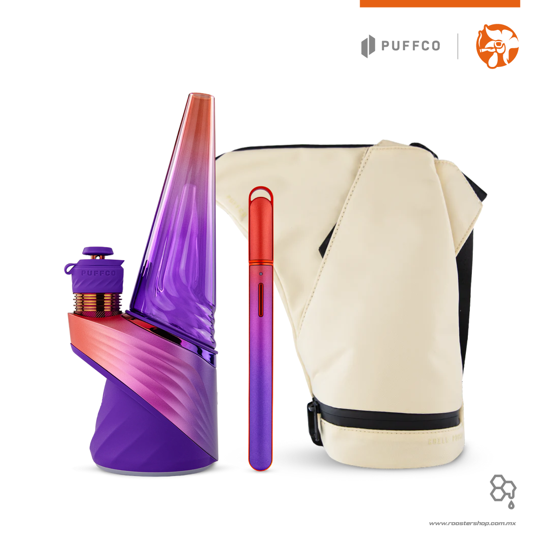 new peak pro plasma edition purple morado extractos wax ceras nuevo original vape vapo vaporizer vaporizador bubbler puffco mexico hot knife cuchillo caliente dab dabbing  bundle kit set journey bag bolso de viaje sand beige arena
