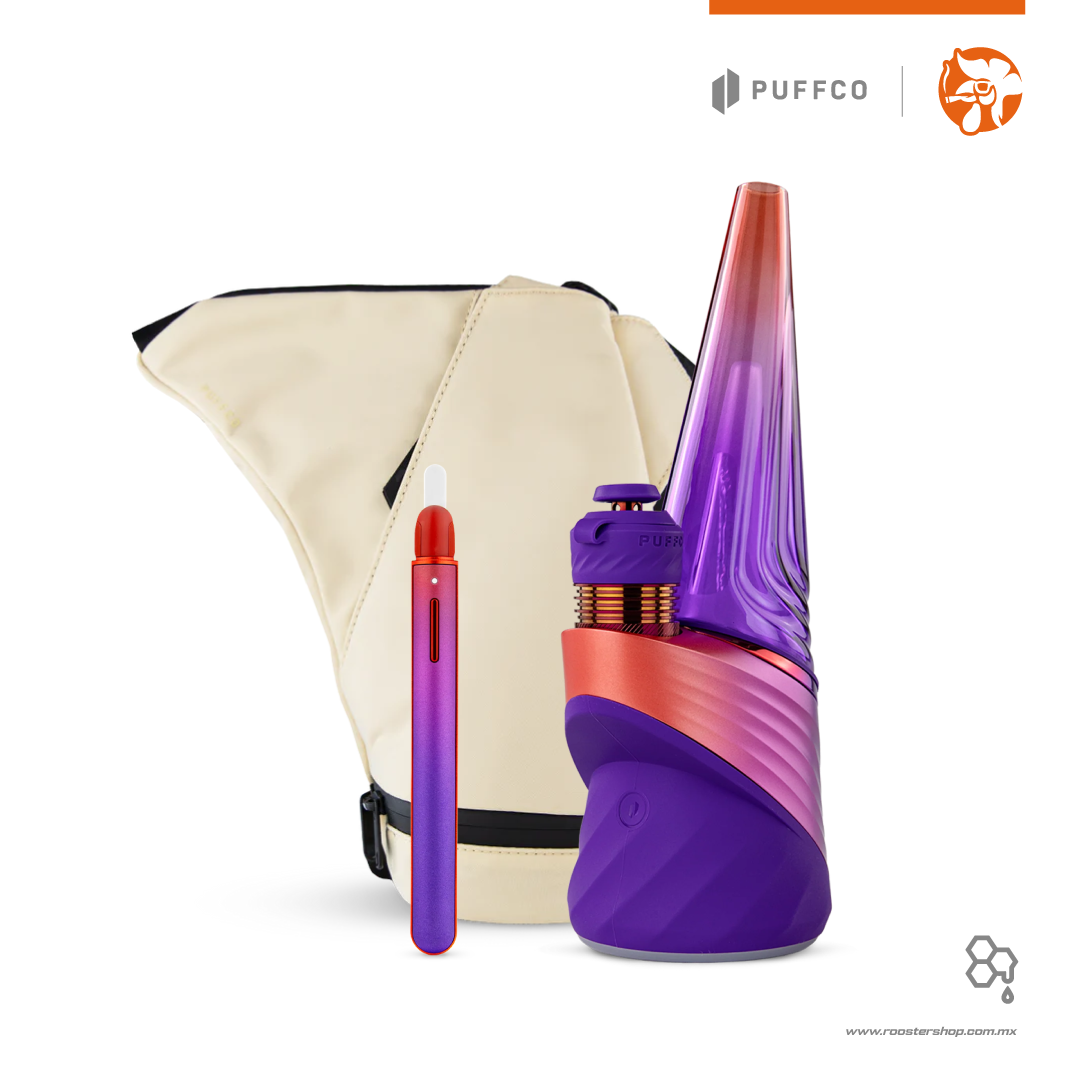 new peak pro plasma edition purple morado extractos wax ceras nuevo original vape vapo vaporizer vaporizador bubbler puffco mexico hot knife cuchillo caliente dab dabbing  bundle kit set journey bag bolso de viaje sand beige arena