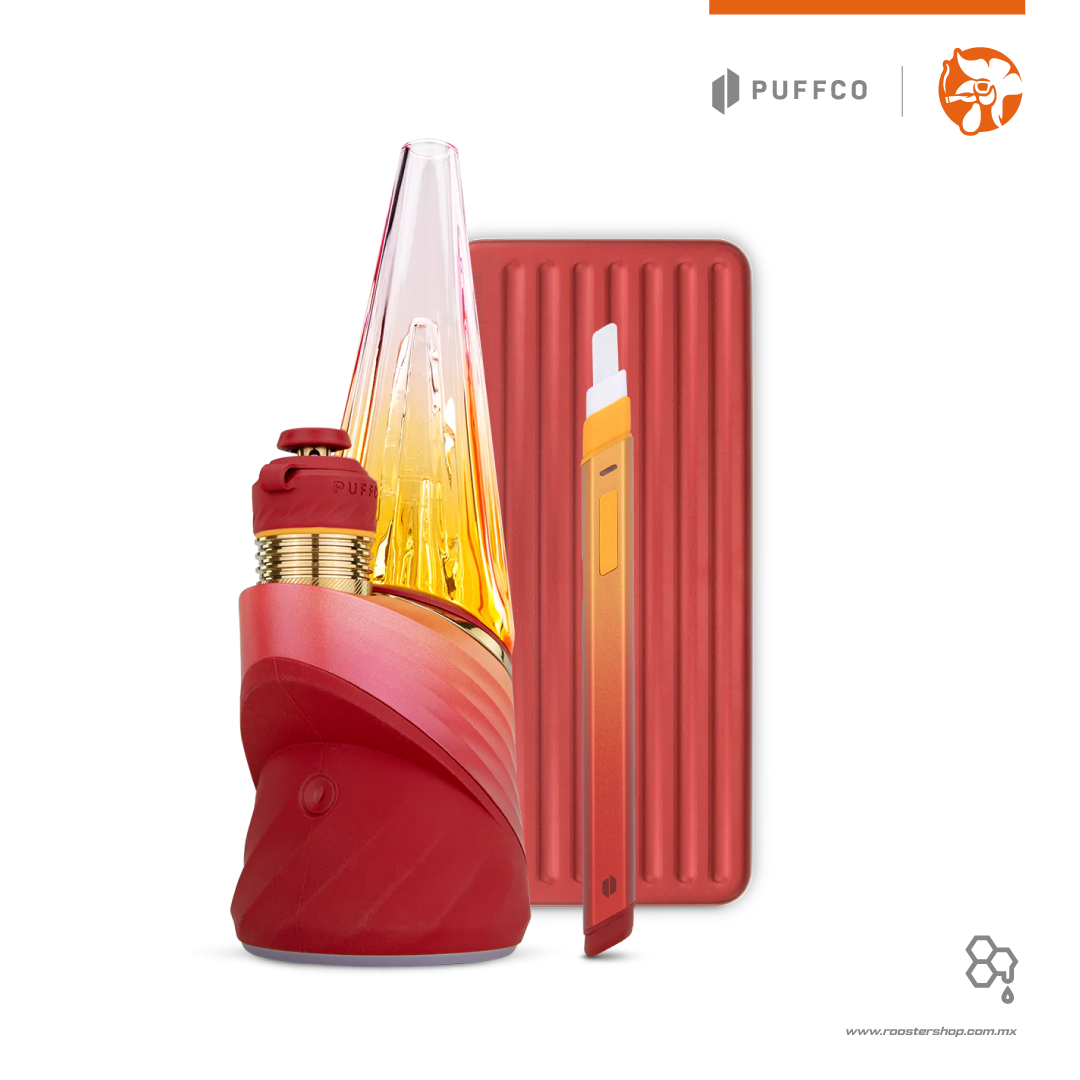 puffco peak pro 3dxl chamber gold daybreak red limited edition edicion limitada nuevo vaporizer vaporizador wax extractos concentrados rojo original bundle kit pivot travel case estuche hot knife cuchillo caliente dab