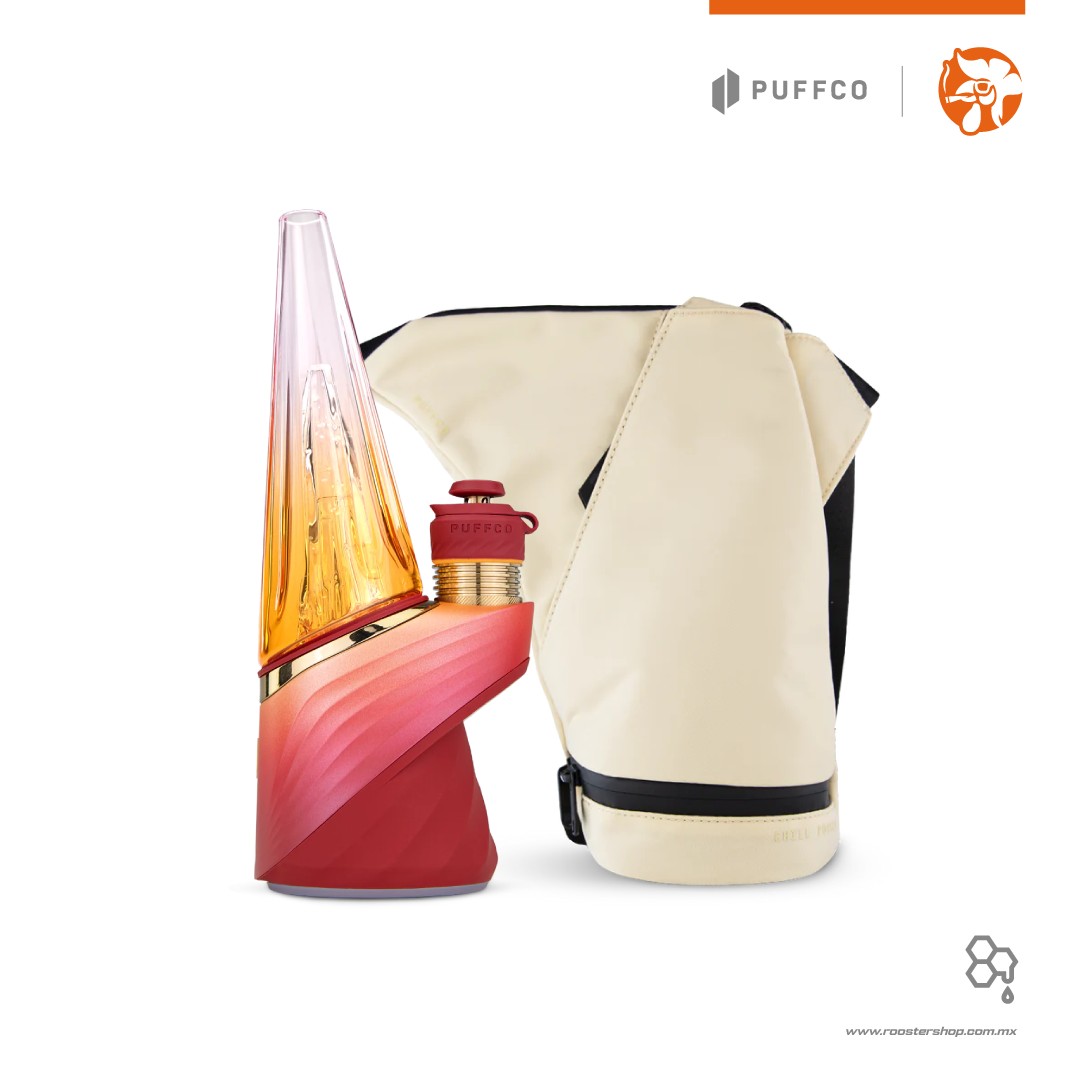 puffco peak pro 3dxl chamber gold daybreak red limited edition edicion limitada nuevo vaporizer vaporizador wax extractos concentrados rojo original journey bag sand arena beige