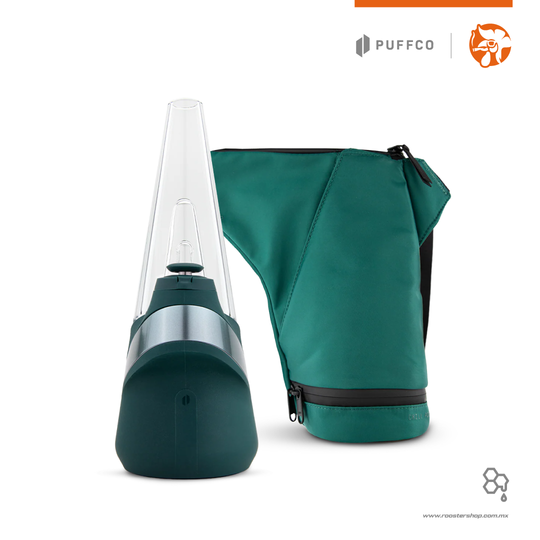 puffco new peak 2025 pine green emerald nuevo original vaporizer vaporizador vape vapo extractos ceras wax journey bag bolsa de viaje verde