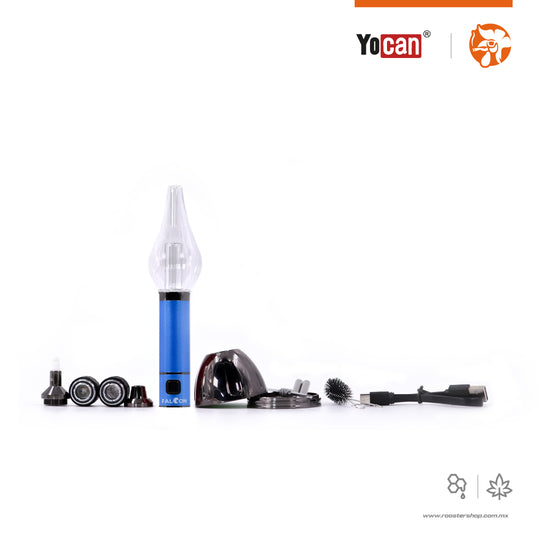Yocan Falcon vaporizer vaporizador hibrido ceras wax ectractos dry herb hierba seca bubbler de cristal glass bubbler