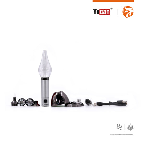 Yocan Falcon vaporizer vaporizador hibrido ceras wax ectractos dry herb hierba seca bubbler de cristal glass bubbler
