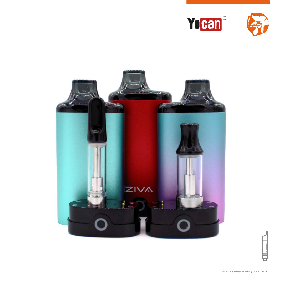 yocan ziva cartridge battery thread 510 bateria para cartuchos rosca 510 incognito oculto yocan mexico blue purple gradient azul morado degradado red rojo