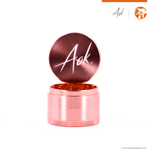 grinder para hierba 4 niveles aok resistente color rosa