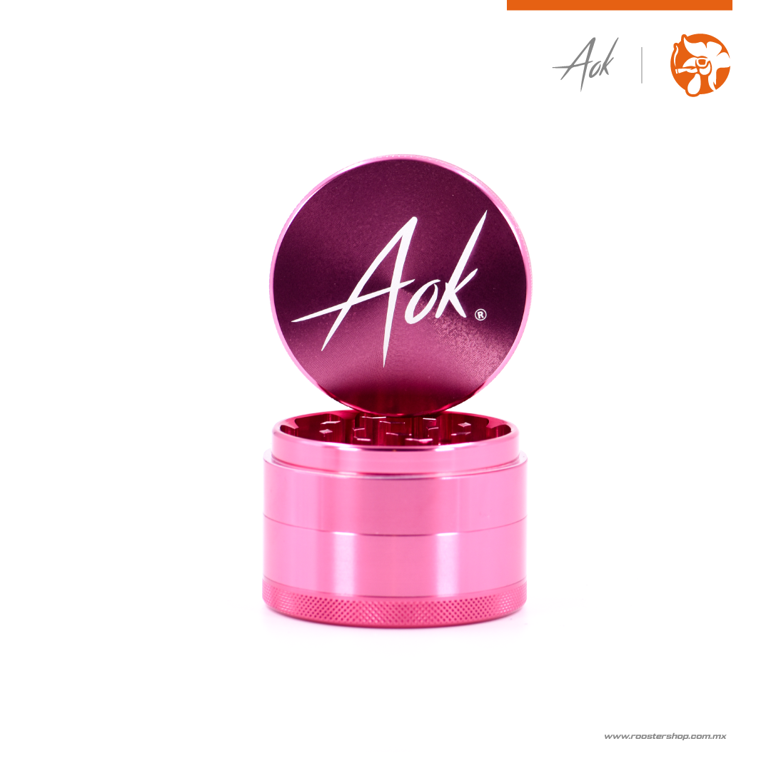 grinder para hierba 4 niveles aok resistente color rosa