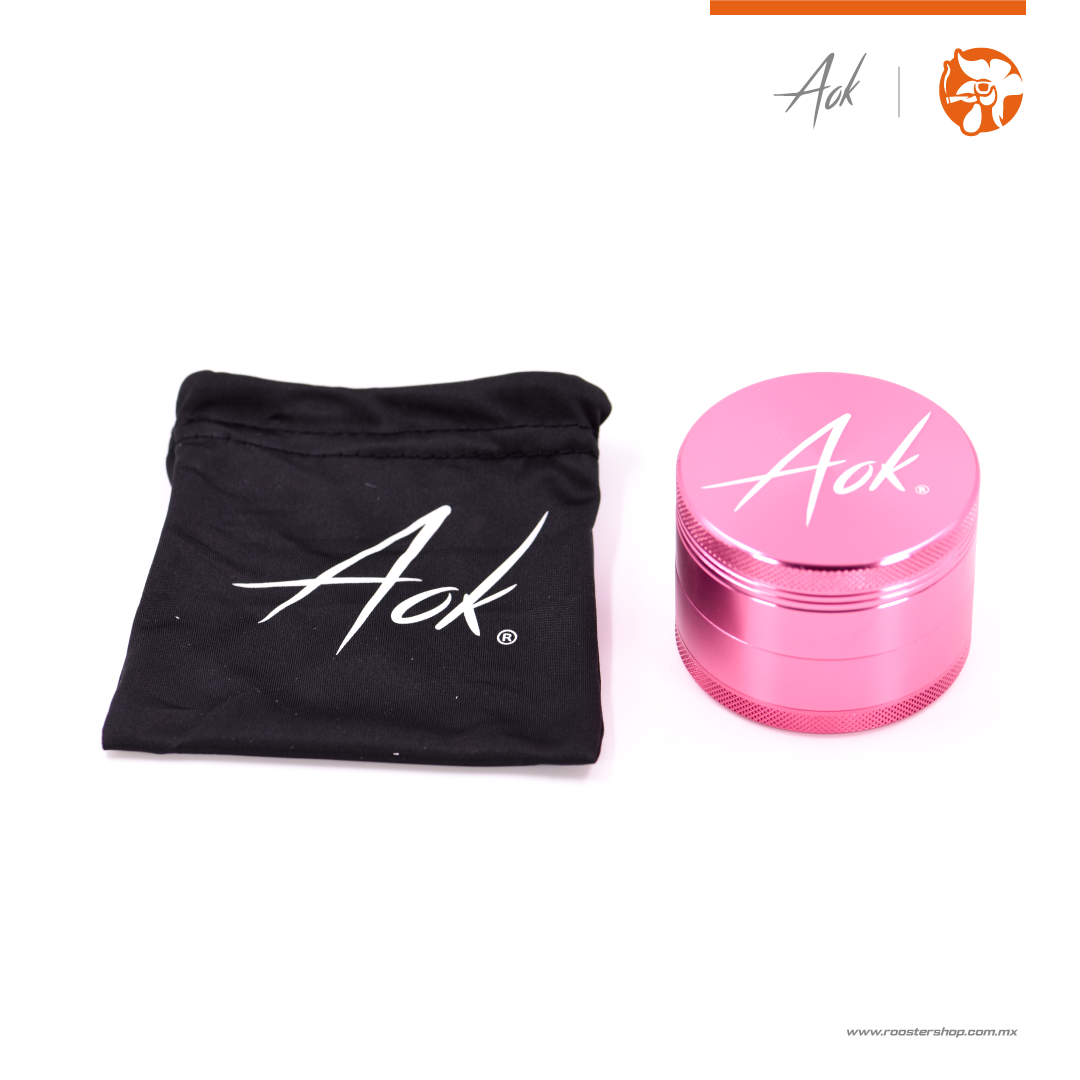 grinder para hierba 4 niveles aok resistente color rosa