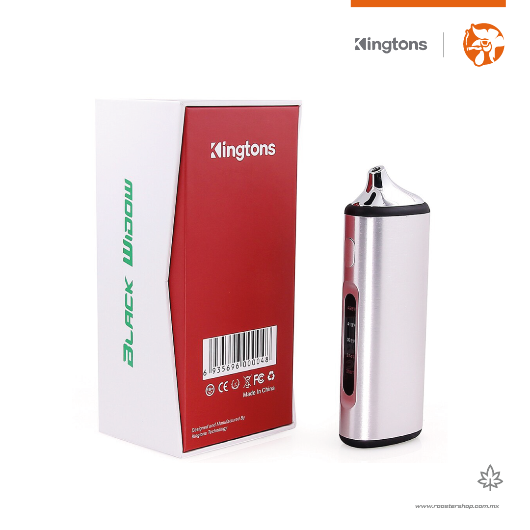 kingtons black widow vaporizador herbal para hierba flores mota regulacion de temperatura barato en promocion negro plata plateado mexico vape vapo