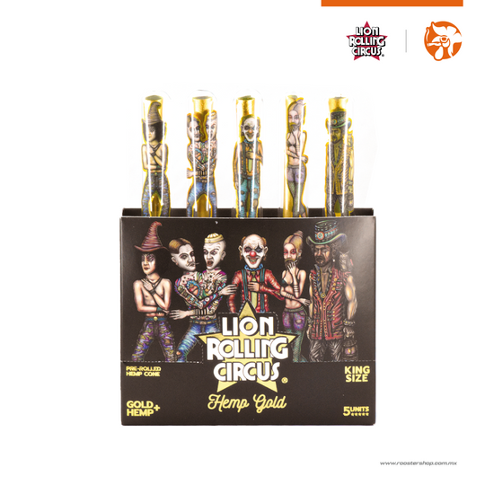 Lion Rolling Circus® Pre-Rolled Gold Hemp Cones Gold Blunt 24K King Size
