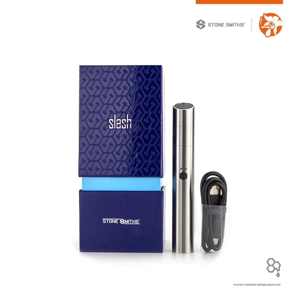 Stone Smiths Slash VaporizerGrey Silver plata plateado stainless steel vaporizador tipo pluma para ceras wax concentrados extractos vape vapo barato mexico promocion