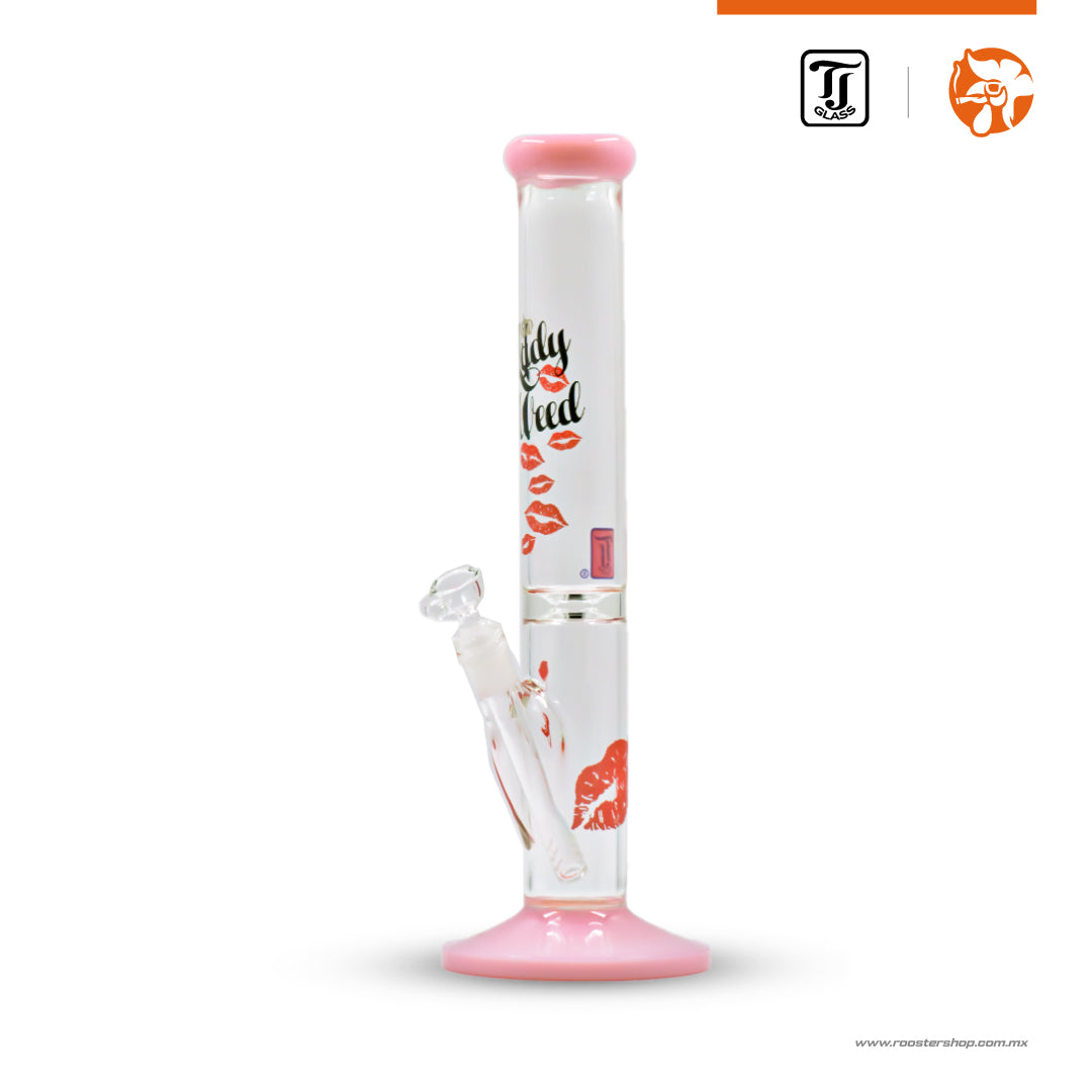 TJ Glass Lady Weed Pink Straight Bong