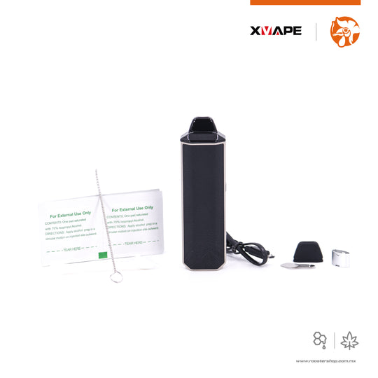 XVape Aria vape vaporizador vapo hibrido flores hierba y ceras wax concentrados con pantalla negro goth black mexico barato accesorios