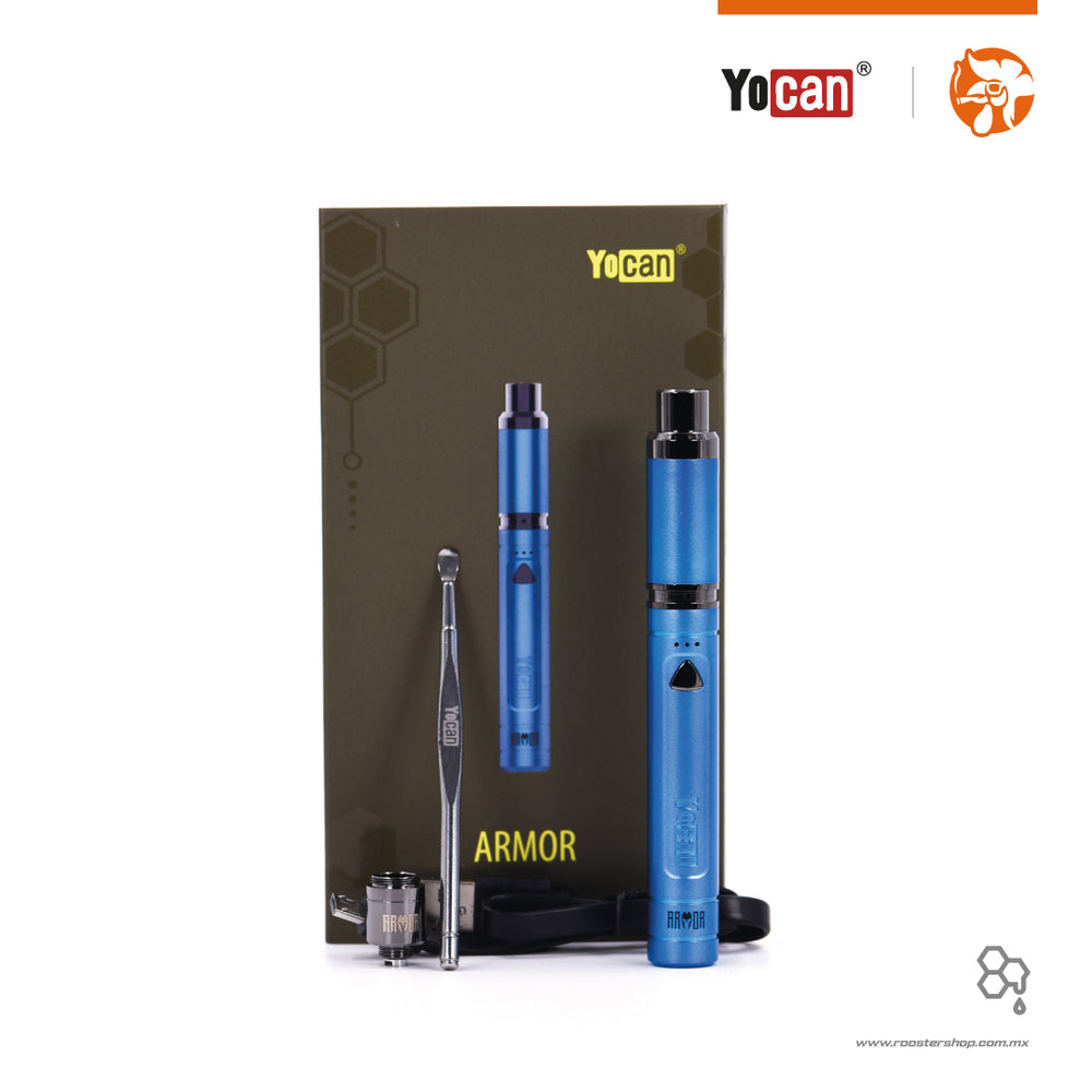 Yocan Armor Plus Pen Blue vaporizador para ceras concentrados extractos wax vape pen tipo pluma bateria para cartuchos doble funcion accesorios