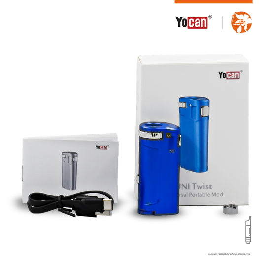 Uni Twist Blue Azul bateria para cartuchos rosca 510 universal para fumar wax contenido caja package