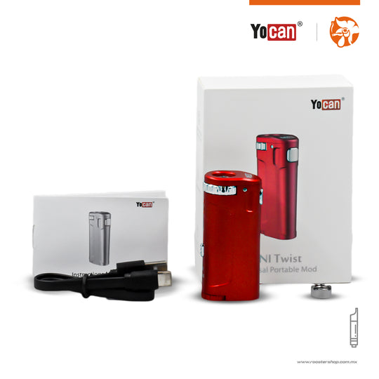 Uni Twist red roja bateria para cartuchos rosca 510 universal para fumar wax caja contenido